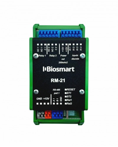 Релейный модуль BioSmart RM-21 OSDP в Тольятти Контроллеры СКУД BioSmart Pintop.ru
