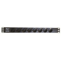 Блок распределения питания для 19" шкафов, 8 розеток Schuko DKC R519SH8