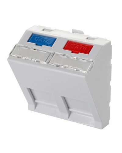 Адаптер 45 × 45 мм для 2 модулей Keystone, наклонный, белый Eurolan (16B-45-04WT) в Тольятти Модули Keystone Pintop.ru