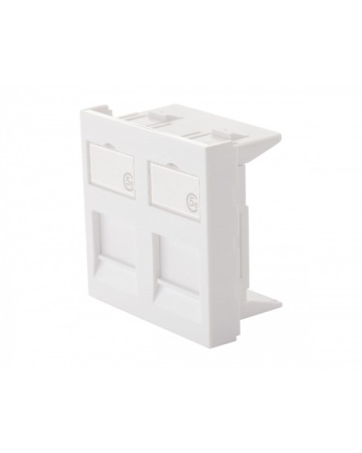 Адаптер 45 × 45 мм для 2 модулей Keystone, белый Eurolan (16H-45-03WT) в Тольятти Модули Keystone Pintop.ru