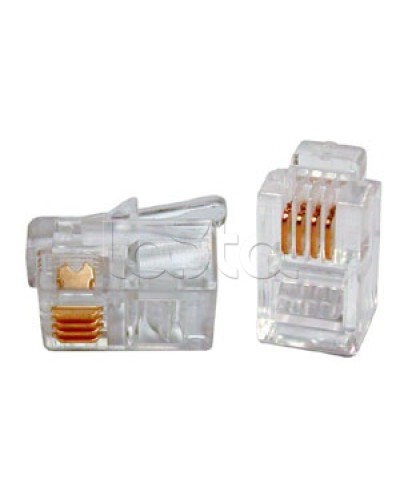 Разъем телефонный Hyperline PLUG-6P4C-P-C2 в Тольятти Коннекторы и разъемы Pintop.ru