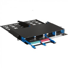 Бокс 19" на 12 компактных кассет MPO, 1U, черный LANMASTER (LAN-FOBM-12MCC-1U)