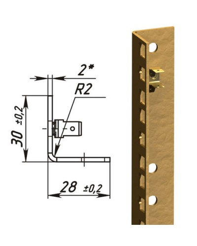 Направляющие L-образные для шкафов 42U (2 шт/уп.) TLK TLK-VNS2-L-42U в Тольятти Полки для шкафов и стоек Pintop.ru