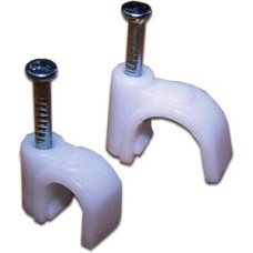 Клипса кабельная круглая, диаметр 8 мм, белая (100шт.уп) TWT TWT-CLR-08