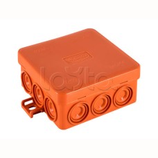 JBL085 Коробка огн. E110, о/п 85х85х38мм, без галогена, 12 вых., IP55, 3P, (0,15-4,0 мм2), цвет оранж. Экопласт (43465HF)